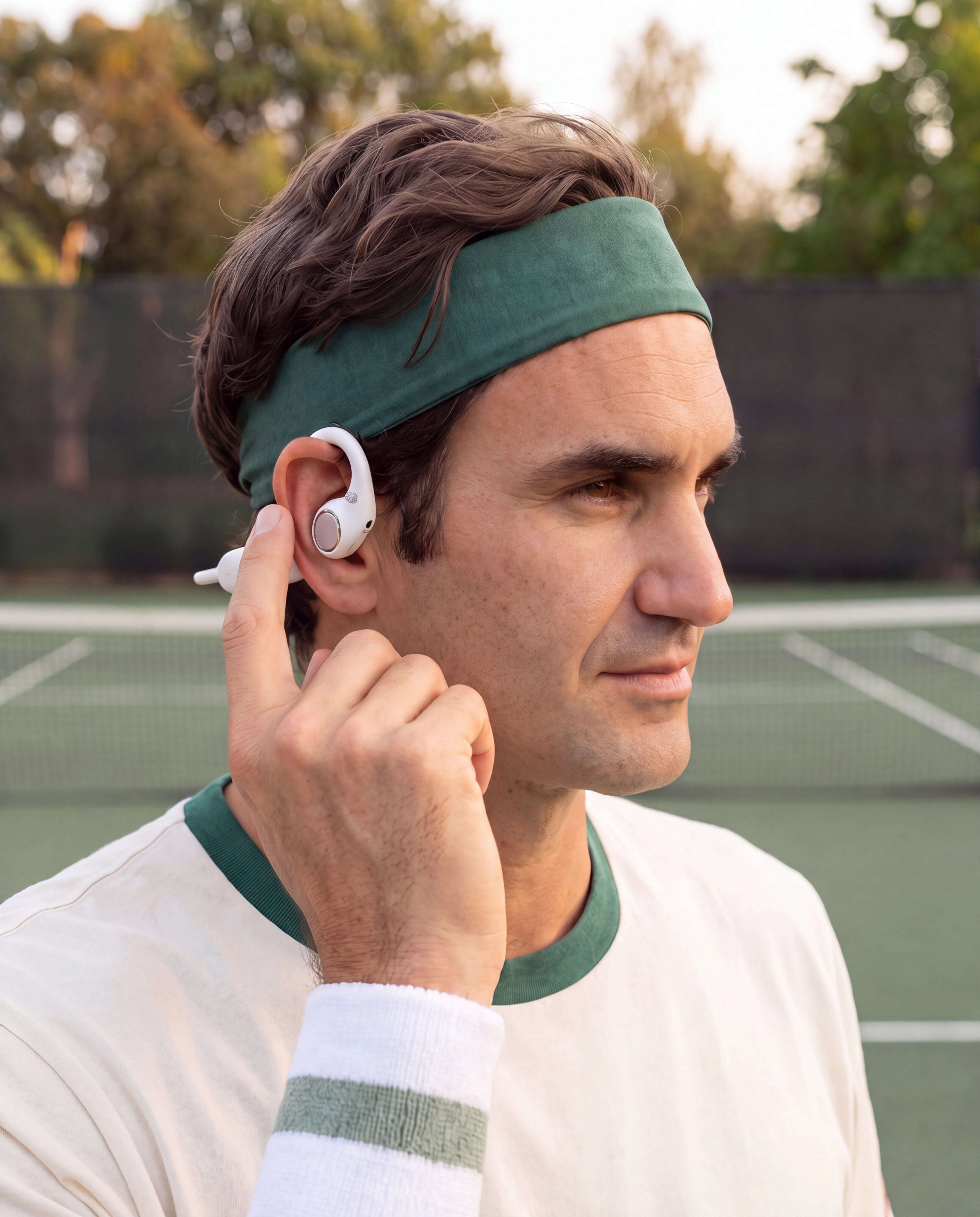 RallyLens earhook fit on our tennis athlete